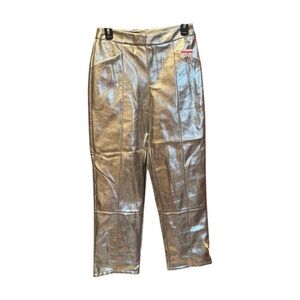 Avec Les Filles Metallic Silver Pants Small NWOT